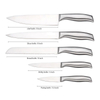 6PCS Sanding مصقول بليد سكين مجموعة مع حامل سكين الفولاذ المقاوم للصدأ